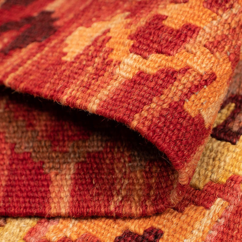 Loper Kelim tapijt - Splash - 299 x 73 cm - licht rood