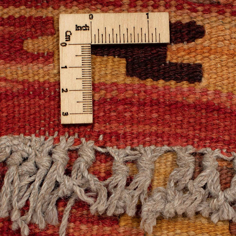 Loper Kelim tapijt - Splash - 299 x 73 cm - licht rood