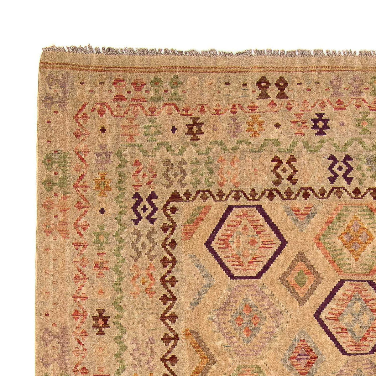 Kelim tapijt - Splash - 290 x 200 cm - lichtbruin