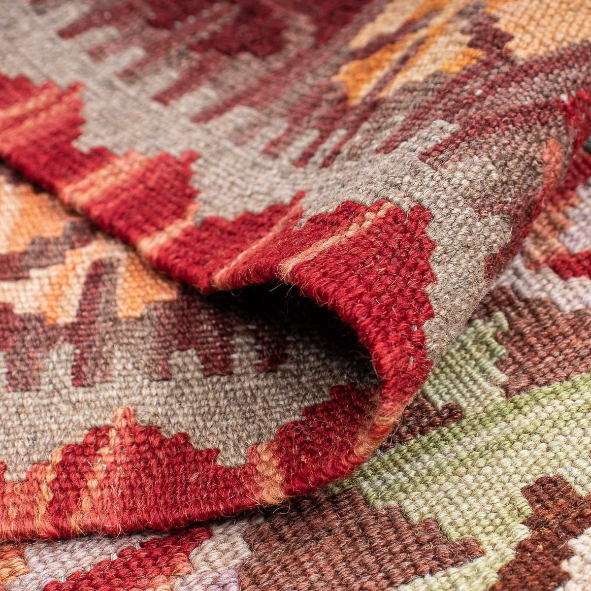 Loper Kelim tapijt - Splash - 183 x 58 cm - rood