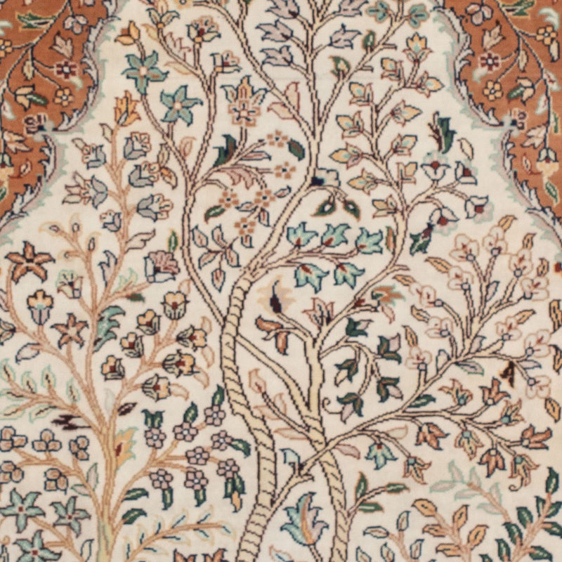 Zijden tapijt - Kashmir Silk - 124 x 76 cm - beige