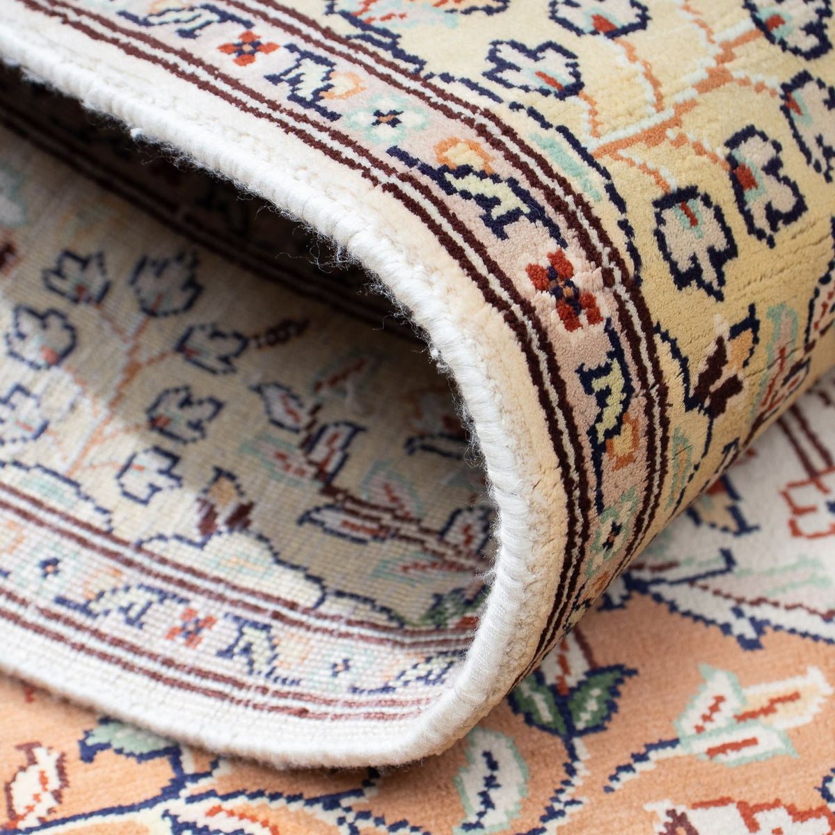 Zijden tapijt - Kashmir Silk - 124 x 76 cm - beige