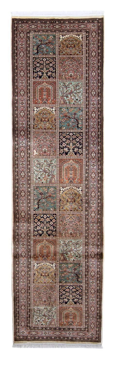 Loper Zijden tapijt - Kashmir Silk - 302 x 74 cm - veelkleurig
