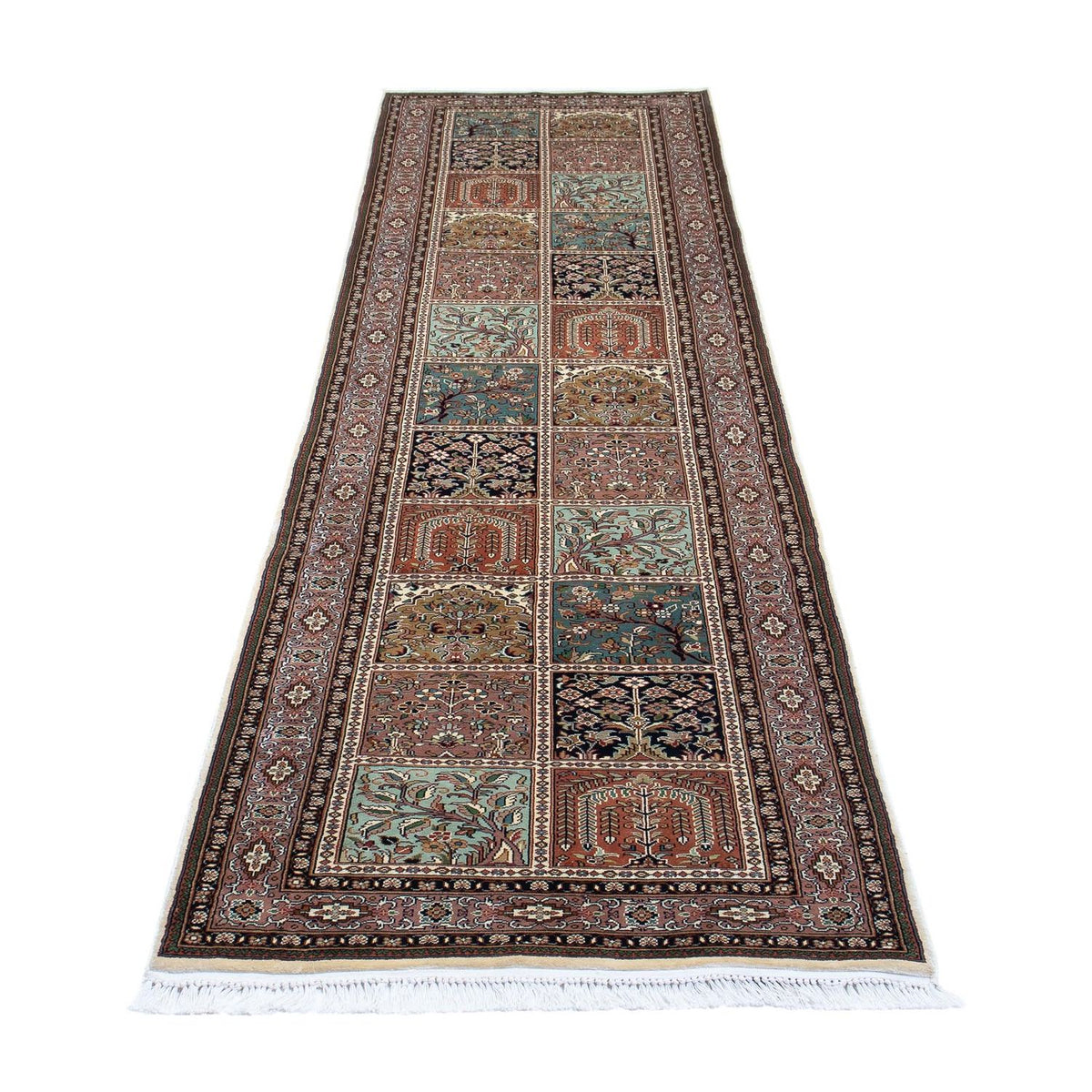 Loper Zijden tapijt - Kashmir Silk - 302 x 74 cm - veelkleurig