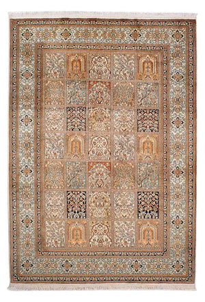 Zijden tapijt - Kashmir Silk - 221 x 158 cm - veelkleurig