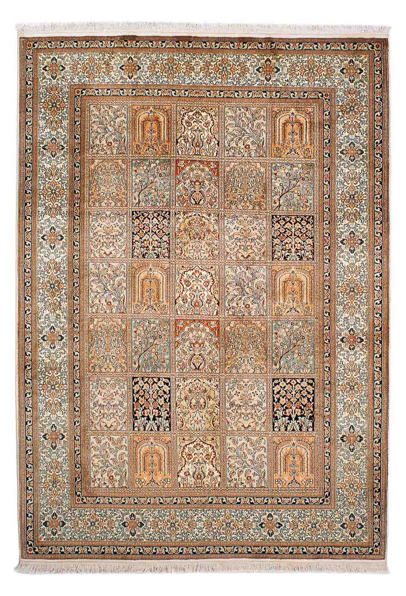 Zijden tapijt - Kashmir Silk - 221 x 158 cm - veelkleurig