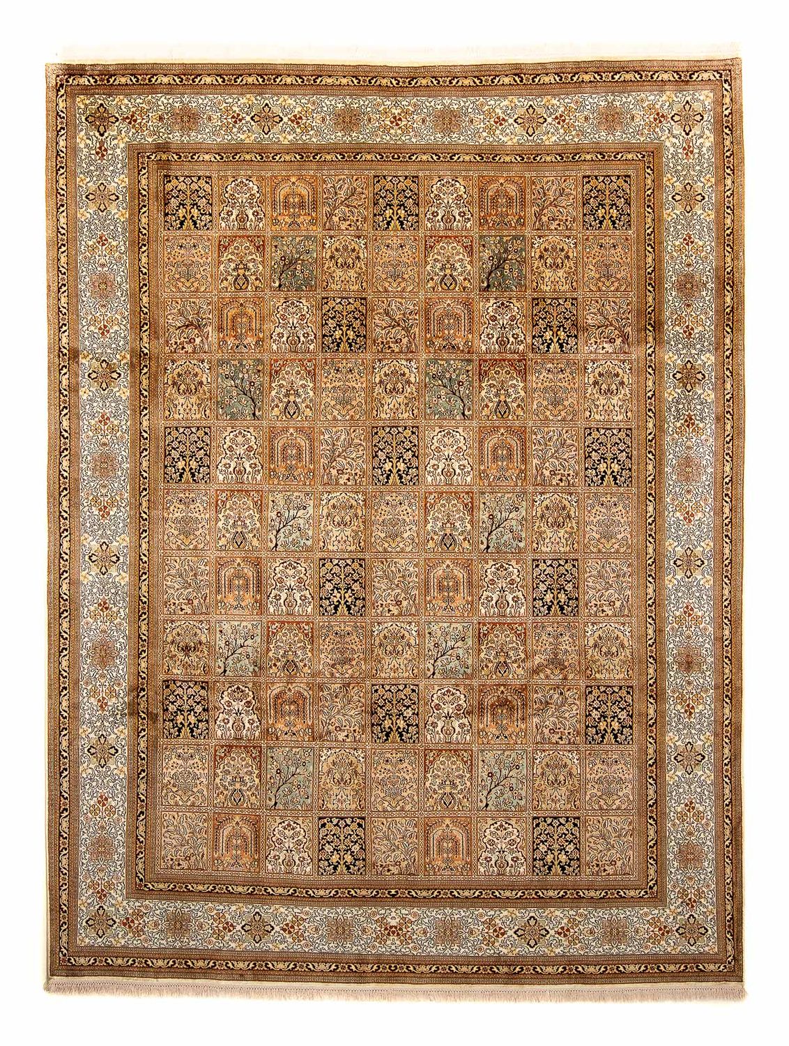 Zijden tapijt - Kashmir Silk - 325 x 249 cm - bruin
