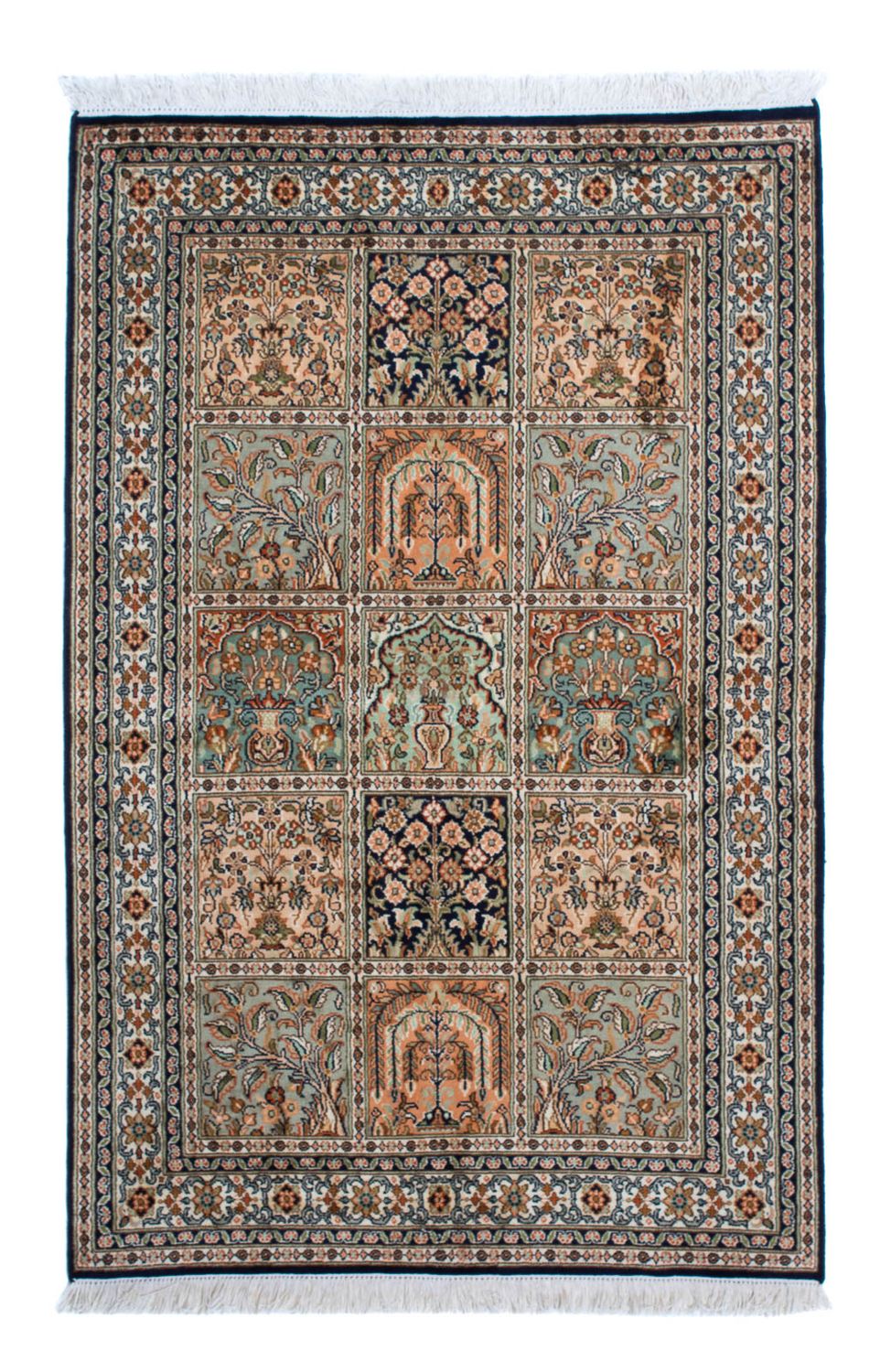 Zijden tapijt - Kashmir Silk - 150 x 92 cm - veelkleurig