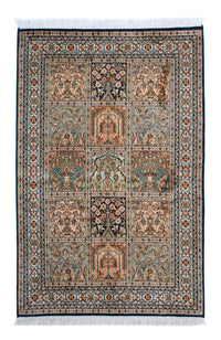 Zijden tapijt - Kashmir Silk - 150 x 92 cm - veelkleurig