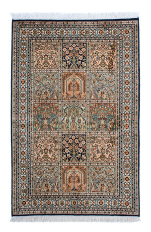 Zijden tapijt - Kashmir Silk - 150 x 92 cm - veelkleurig