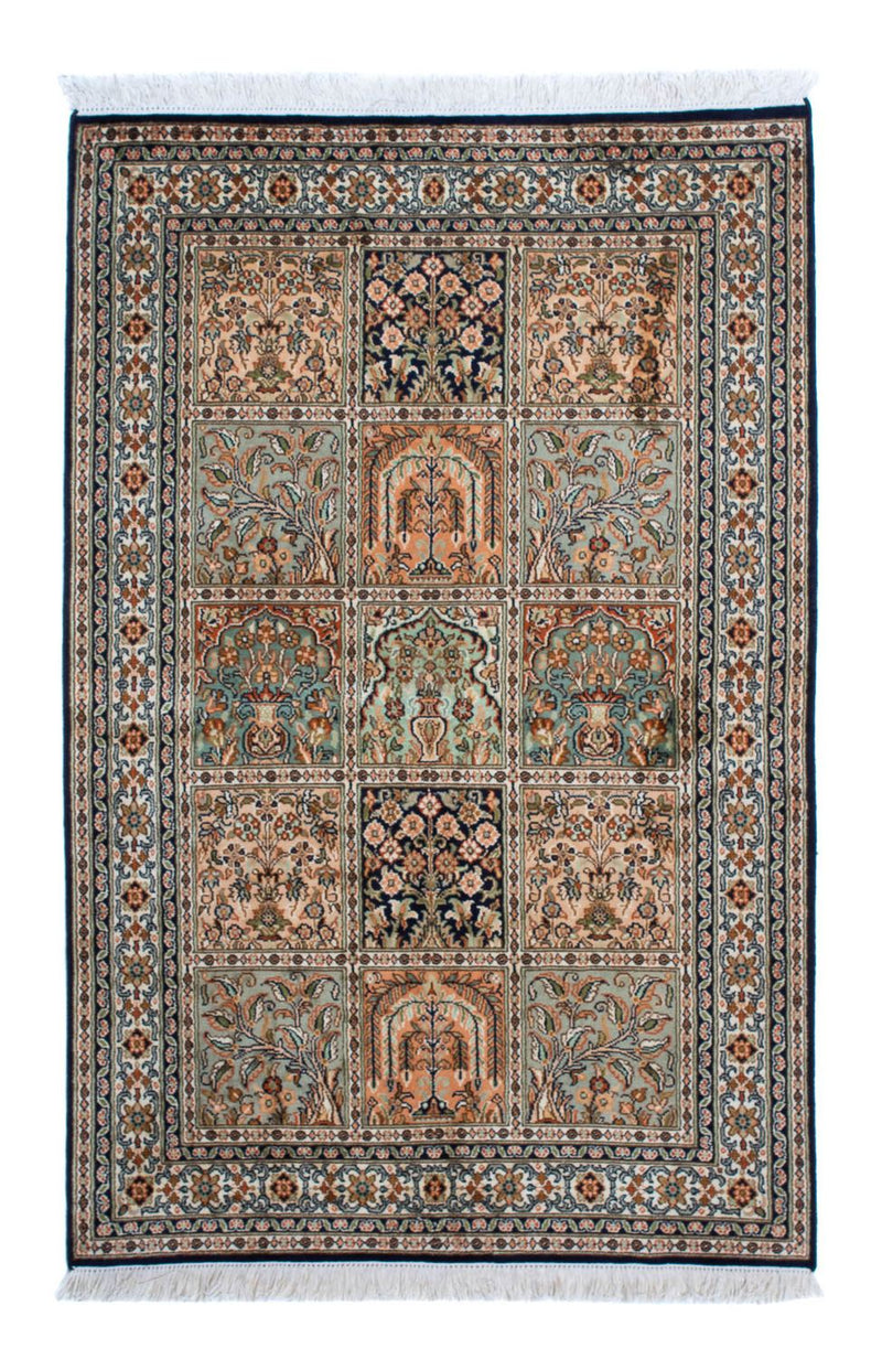 Zijden tapijt - Kashmir Silk - 150 x 92 cm - veelkleurig