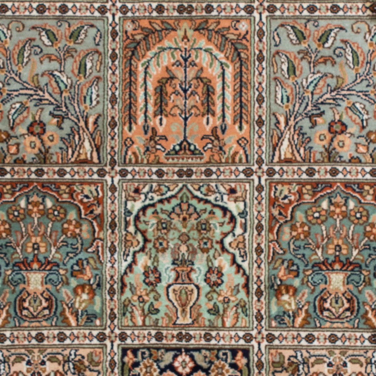 Zijden tapijt - Kashmir Silk - 150 x 92 cm - veelkleurig