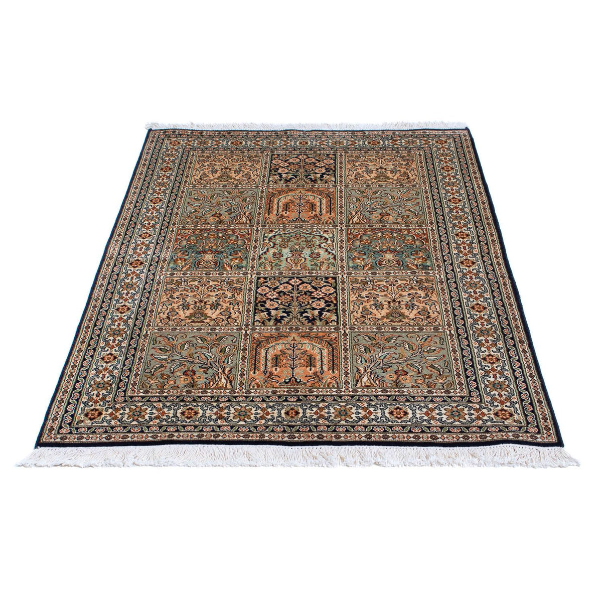 Zijden tapijt - Kashmir Silk - 150 x 92 cm - veelkleurig