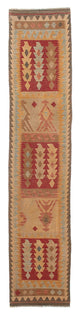 Kilim Maimana Tapijt 392x73cm - Wollen tapijt