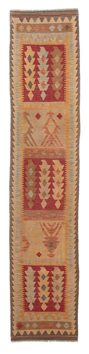 Loper Kelim tapijt - Splash - 392 x 73 cm - veelkleurig