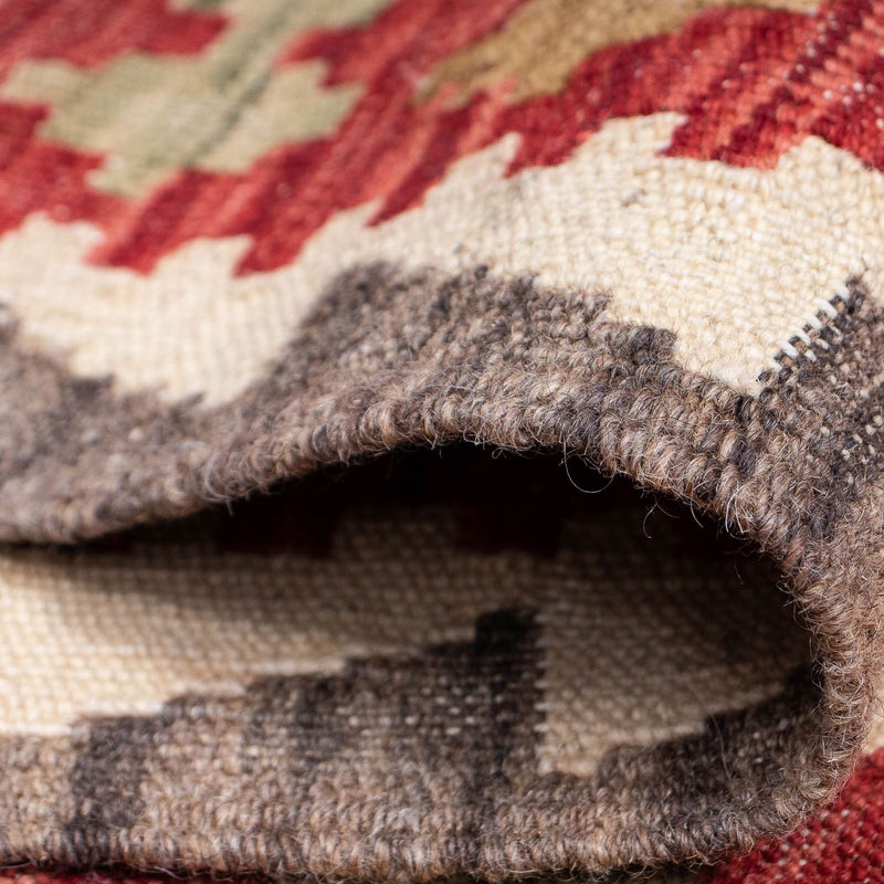 Loper Kelim tapijt - Splash - 393 x 77 cm - rood