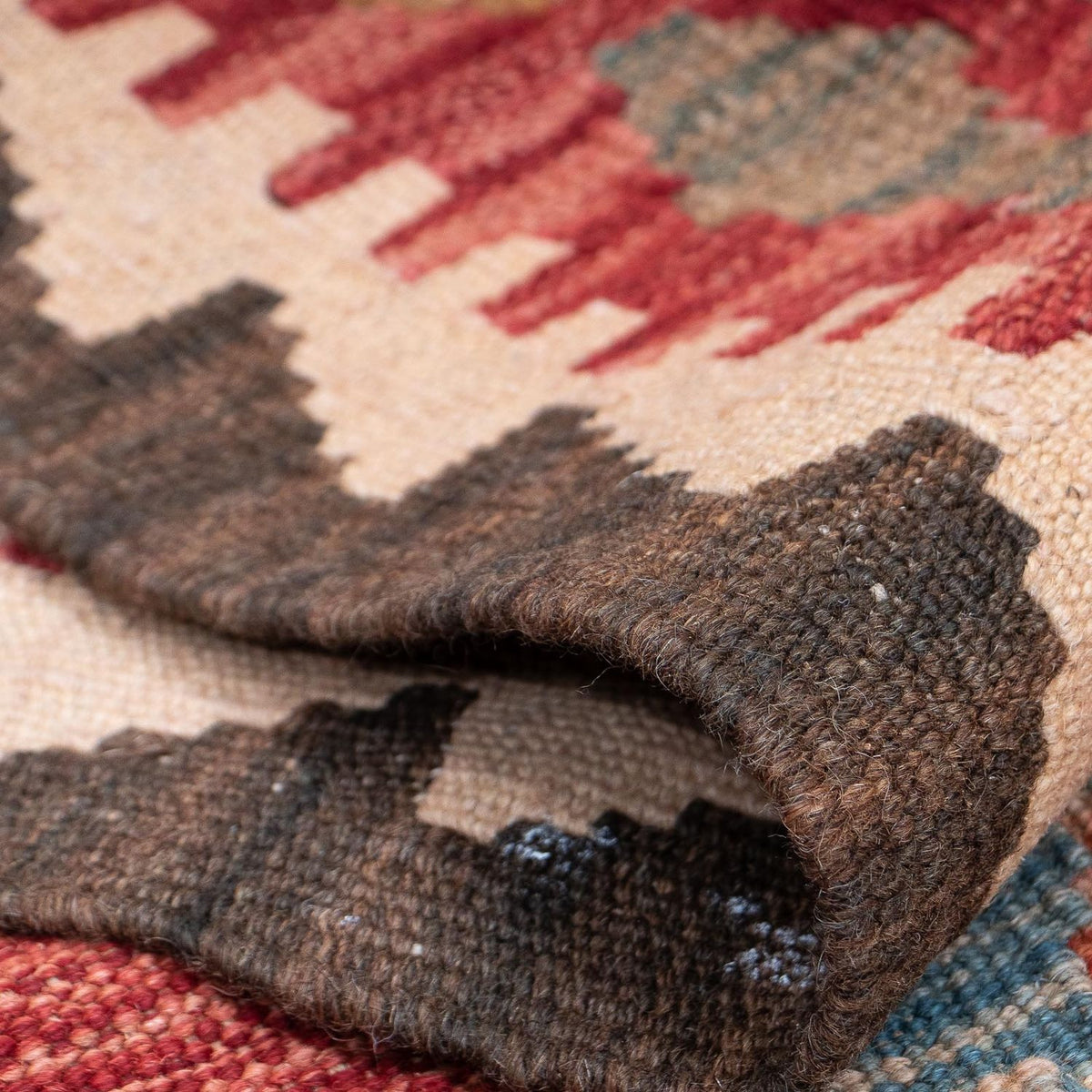 Loper Kelim tapijt - Splash - 389 x 76 cm - rood