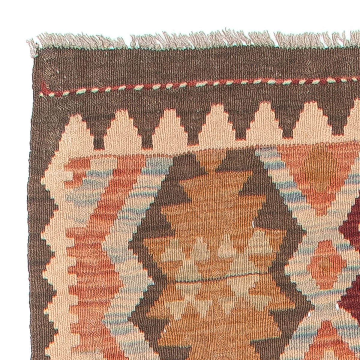 Loper Kelim tapijt - Splash - 387 x 70 cm - veelkleurig