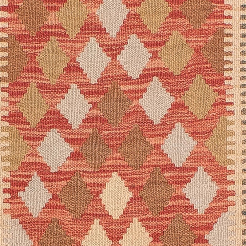 Loper Kelim tapijt - Splash - 300 x 82 cm - licht rood