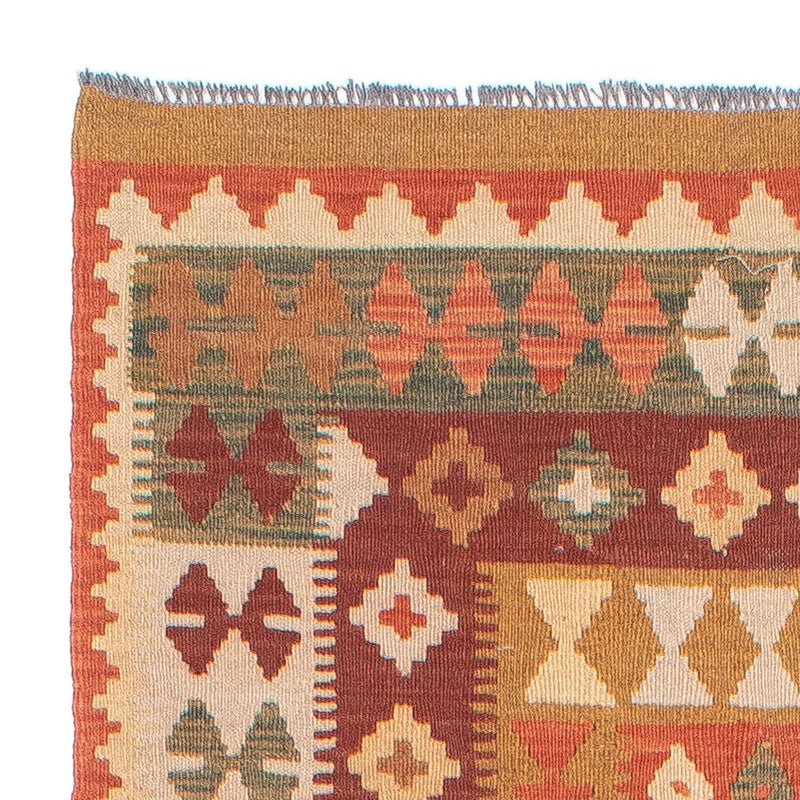Loper Kelim tapijt - Splash - 309 x 93 cm - licht rood