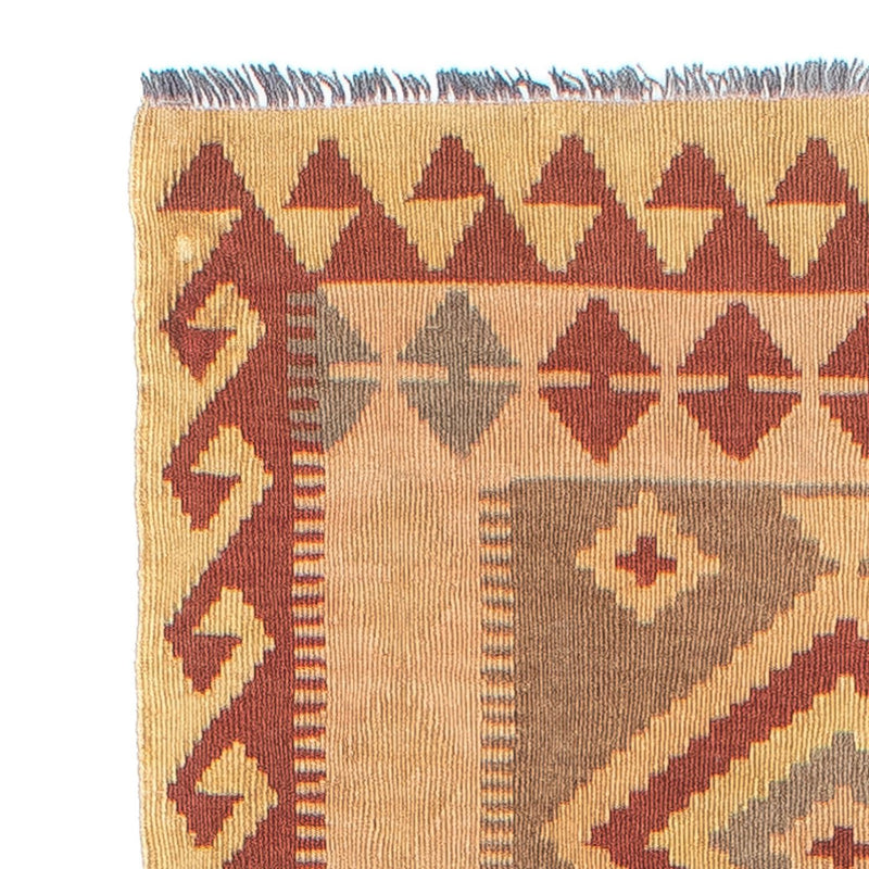 Loper Kelim tapijt - Splash - 301 x 80 cm - lichtbruin