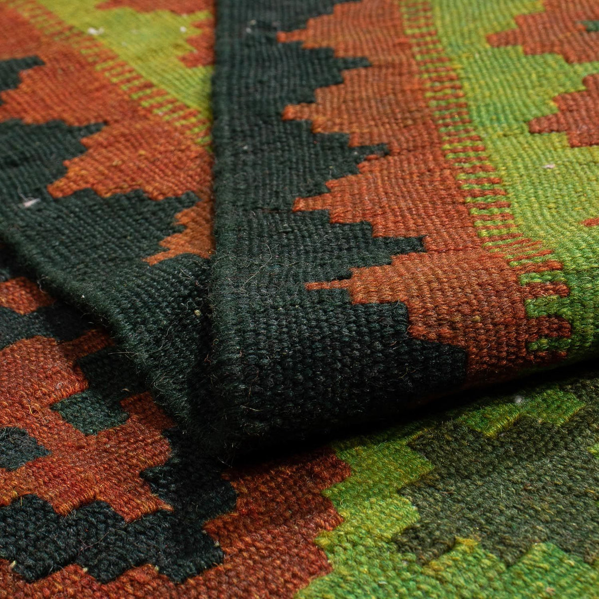 Kelim tapijt - Oosters - 197 x 148 cm - donkergroen