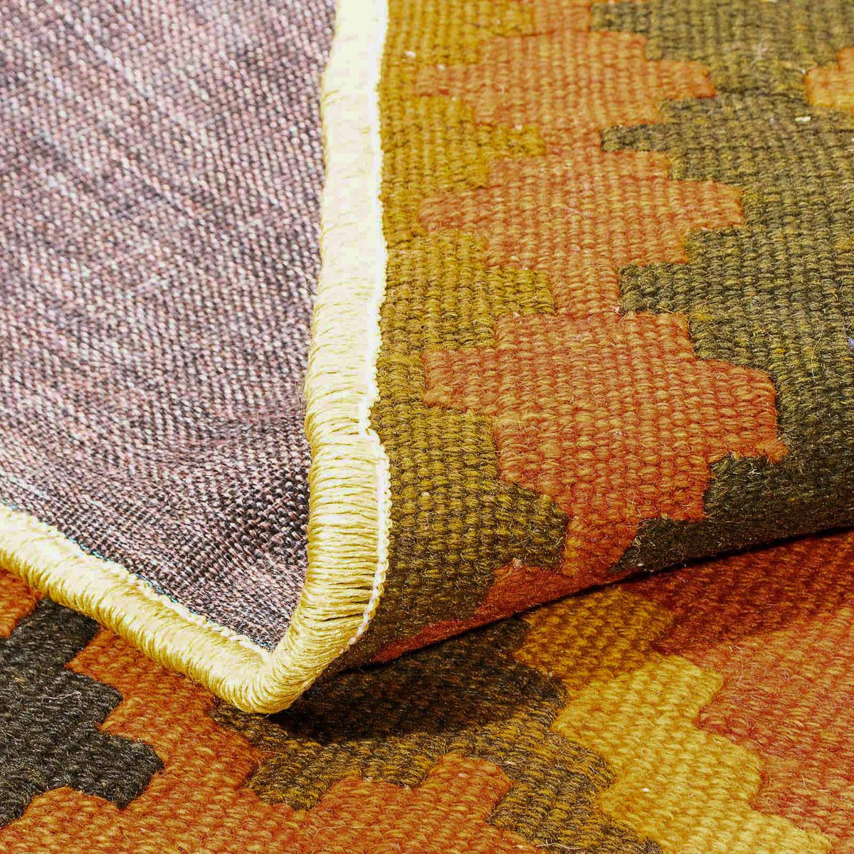 Kelim tapijt - Oosters - 190 x 149 cm - goud