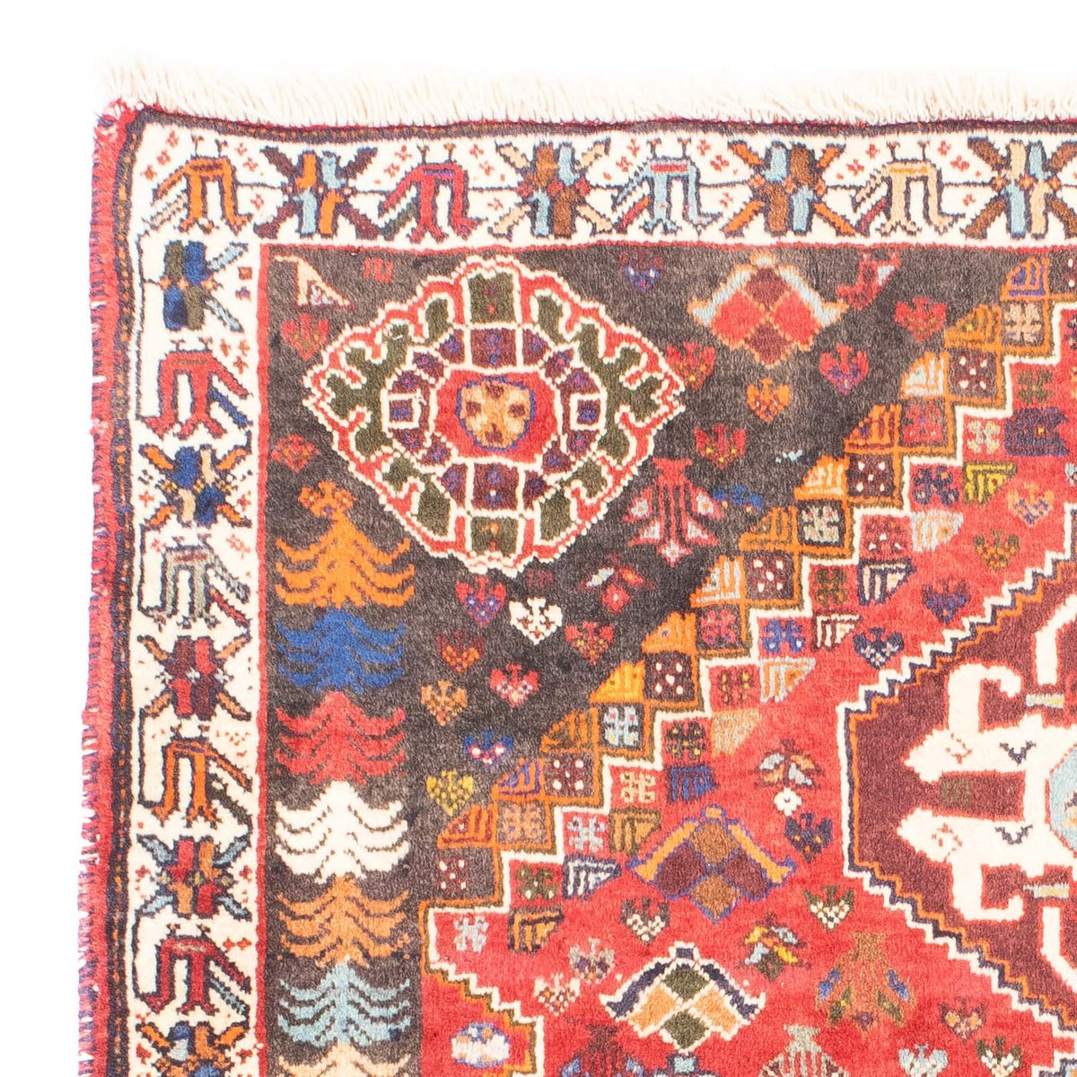 Perzisch Tapijt - Nomadisch - 150 x 120 cm - donkerrood