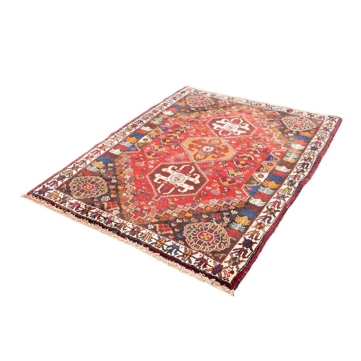 Perzisch Tapijt - Nomadisch - 150 x 120 cm - donkerrood