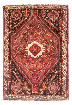 Perzisch Tapijt - Nomadisch - 156 x 112 cm - donkerrood