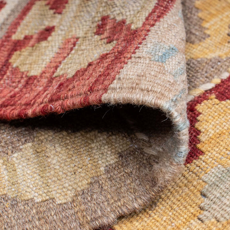 Loper Kelim tapijt - Splash - 204 x 67 cm - rood