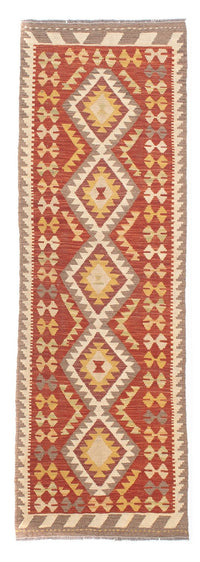 Loper Kelim tapijt - Splash - 200 x 66 cm - rood