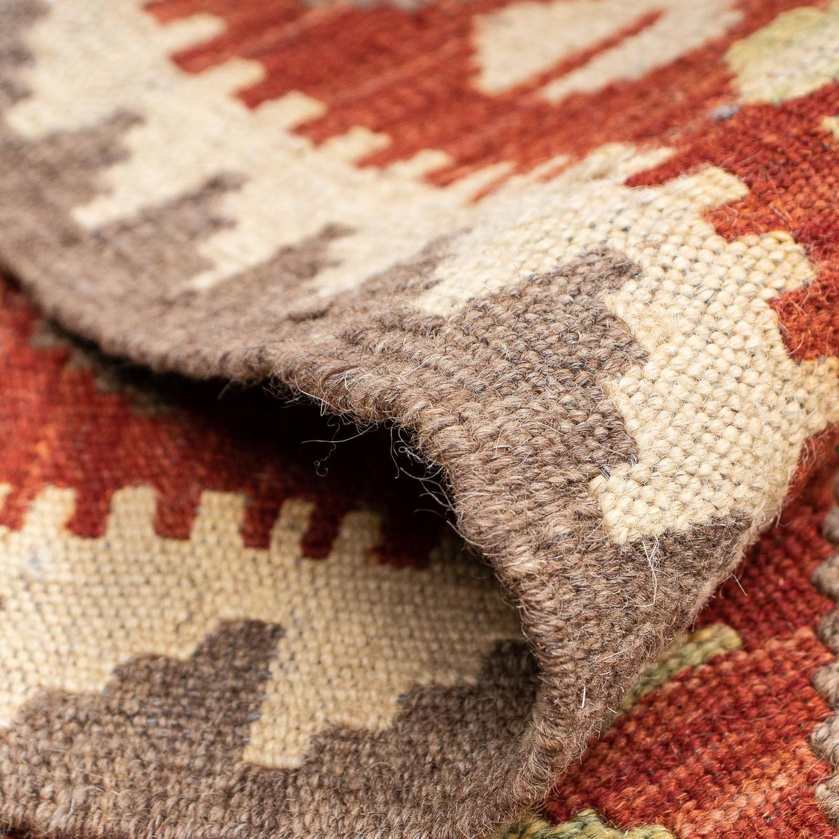 Loper Kelim tapijt - Splash - 200 x 66 cm - rood