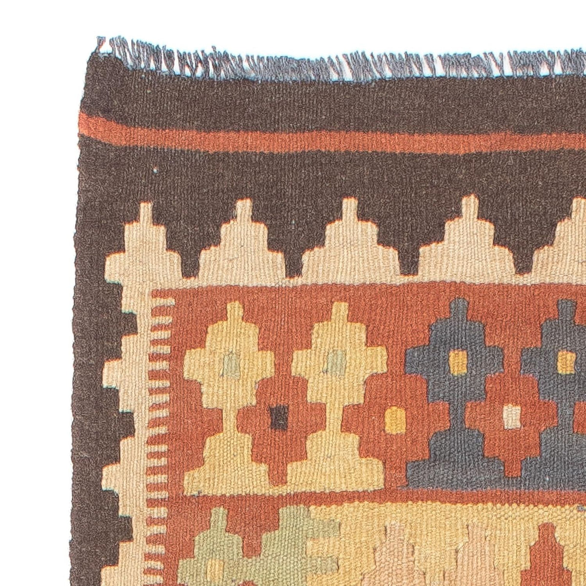 Loper Kelim tapijt - Splash - 204 x 59 cm - veelkleurig