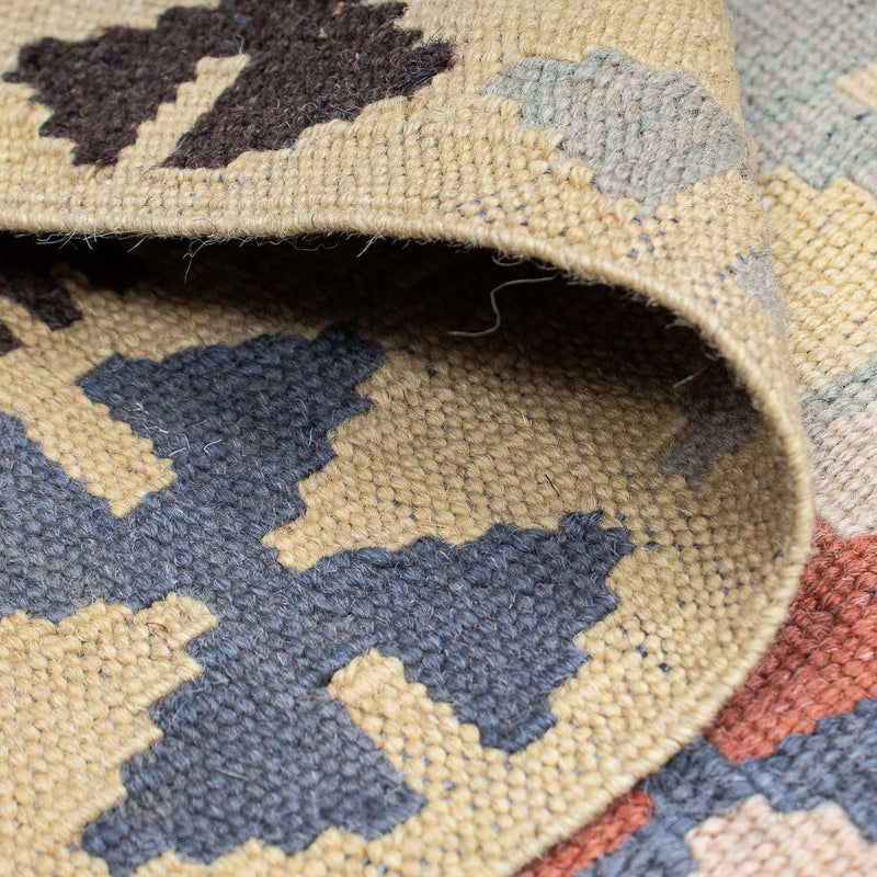 Loper Kelim tapijt - Splash - 198 x 63 cm - beige