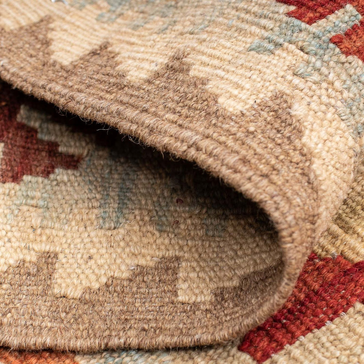 Loper Kelim tapijt - Splash - 191 x 60 cm - lichtbruin