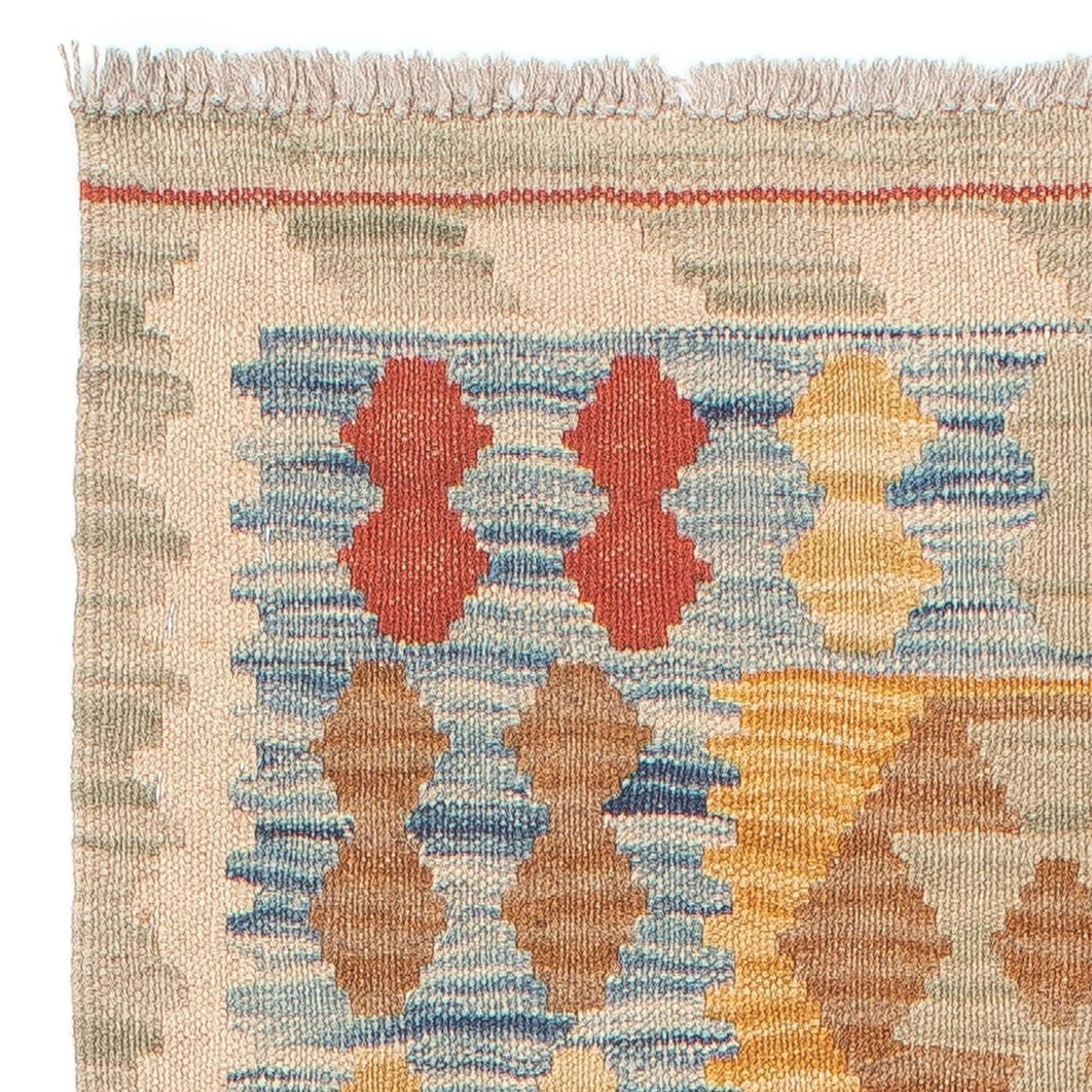 Loper Kelim tapijt - Splash - 214 x 65 cm - veelkleurig