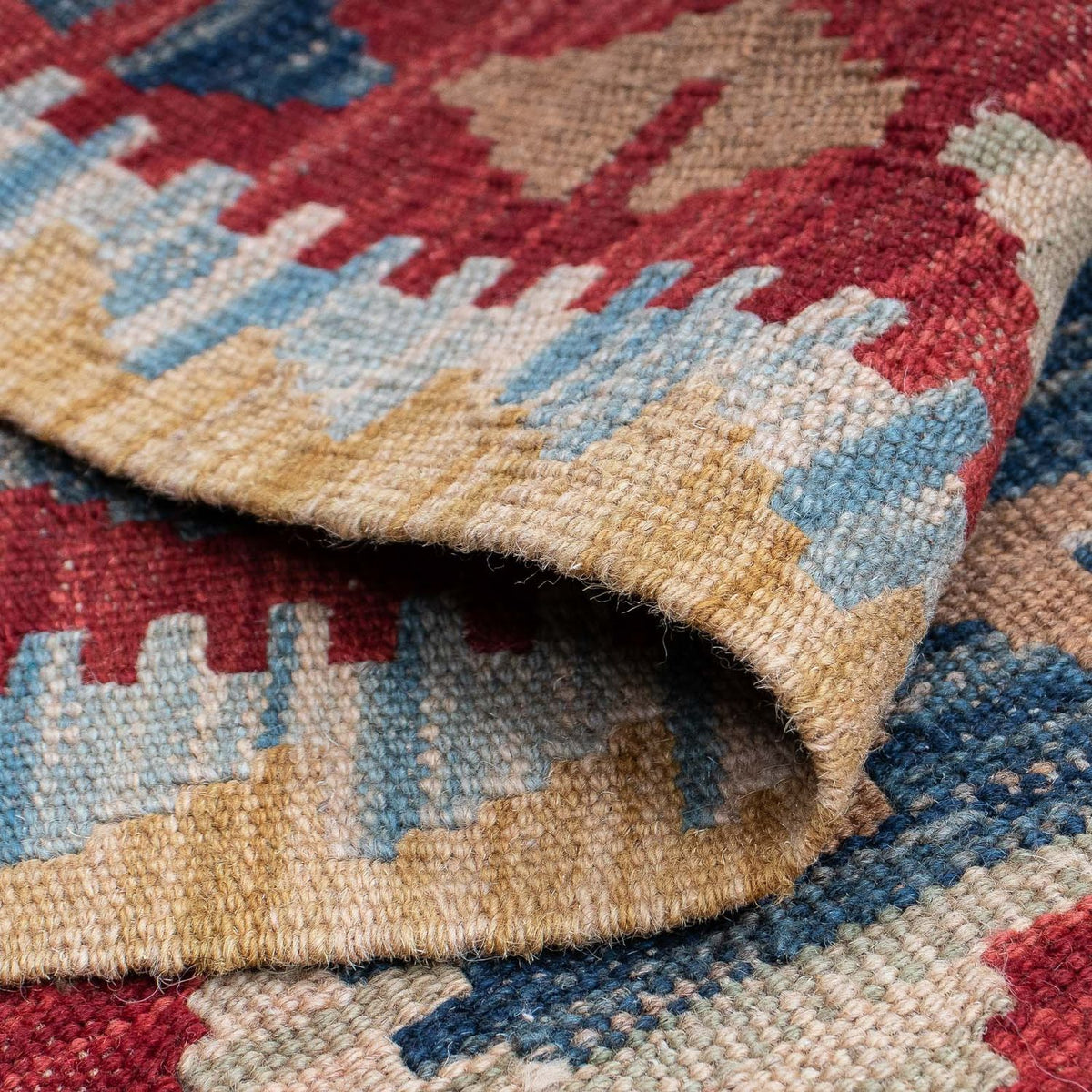 Loper Kelim tapijt - Splash - 214 x 63 cm - veelkleurig