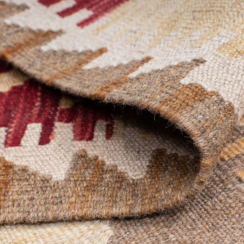 Loper Kelim tapijt - Splash - 203 x 68 cm - lichtbruin