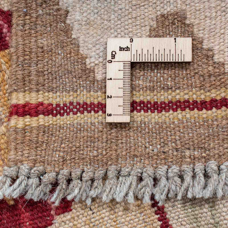 Loper Kelim tapijt - Splash - 203 x 68 cm - lichtbruin