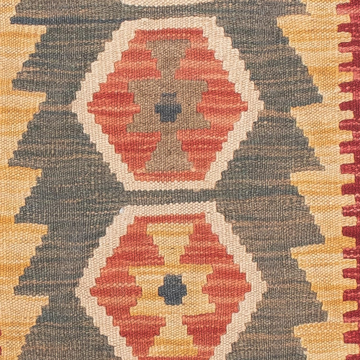 Loper Kelim tapijt - Splash - 211 x 63 cm - veelkleurig