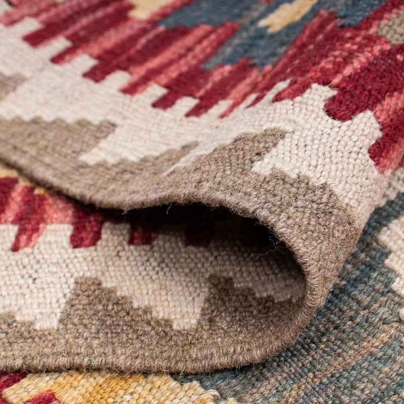 Loper Kelim tapijt - Splash - 211 x 63 cm - veelkleurig