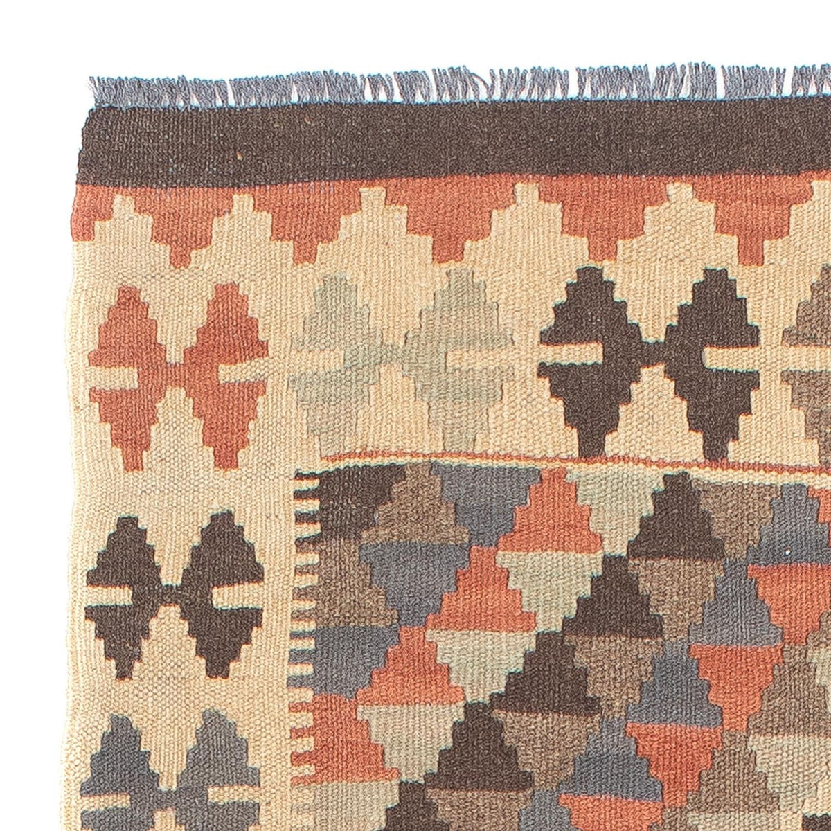 Loper Kelim tapijt - Splash - 173 x 70 cm - lichtbruin