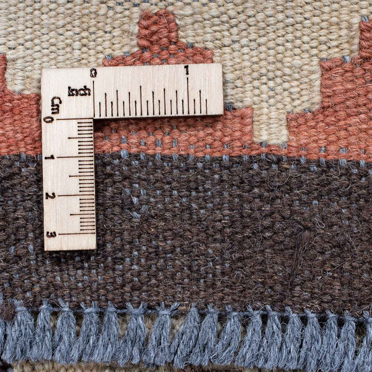 Loper Kelim tapijt - Splash - 173 x 70 cm - lichtbruin