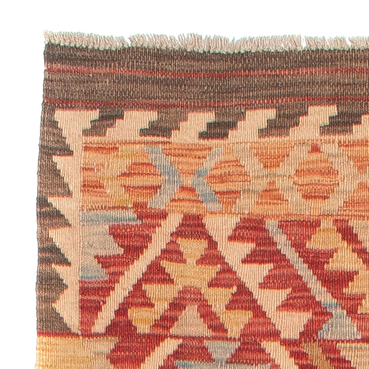 Loper Kelim tapijt - Splash - 384 x 75 cm - rood