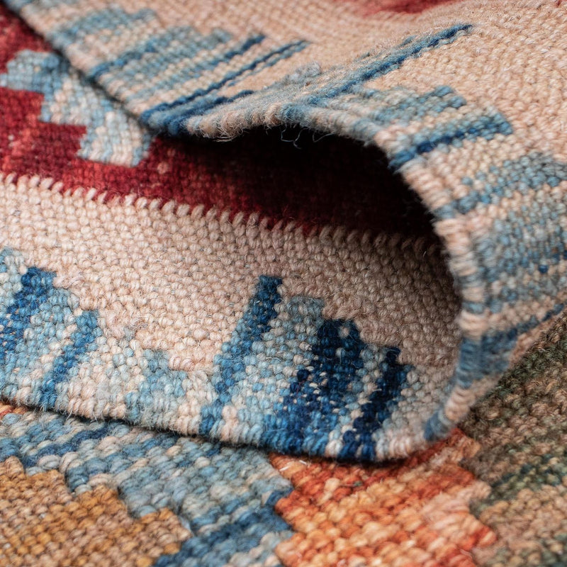 Loper Kelim tapijt - Splash - 389 x 81 cm - veelkleurig