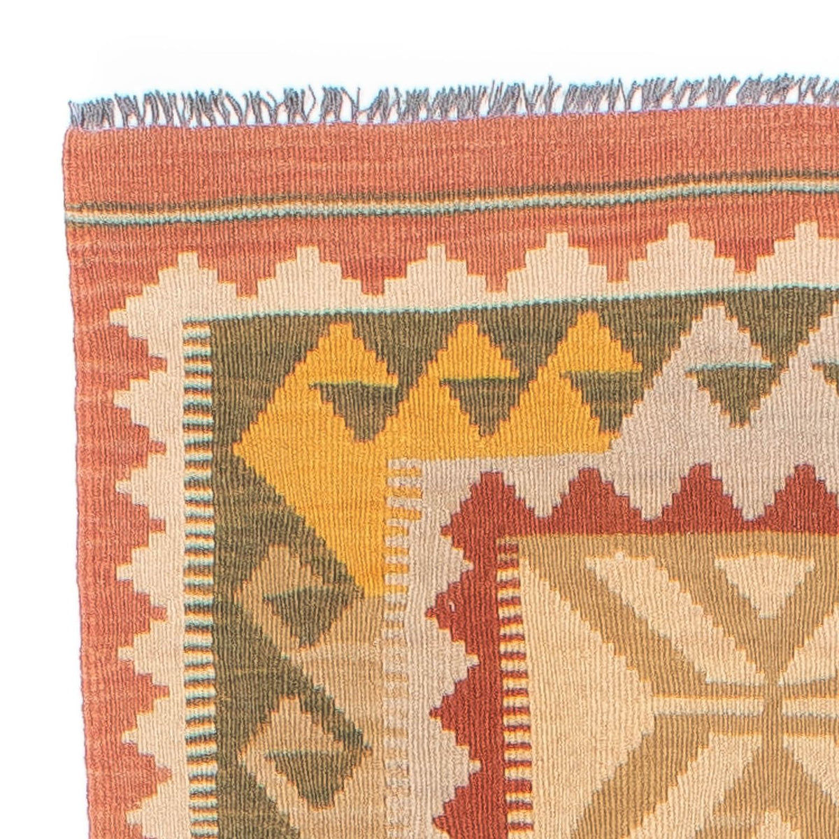 Loper Kelim tapijt - Splash - 306 x 82 cm - licht rood