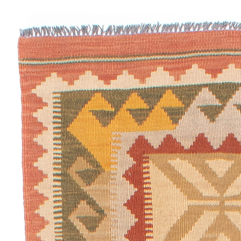 Loper Kelim tapijt - Splash - 306 x 82 cm - licht rood