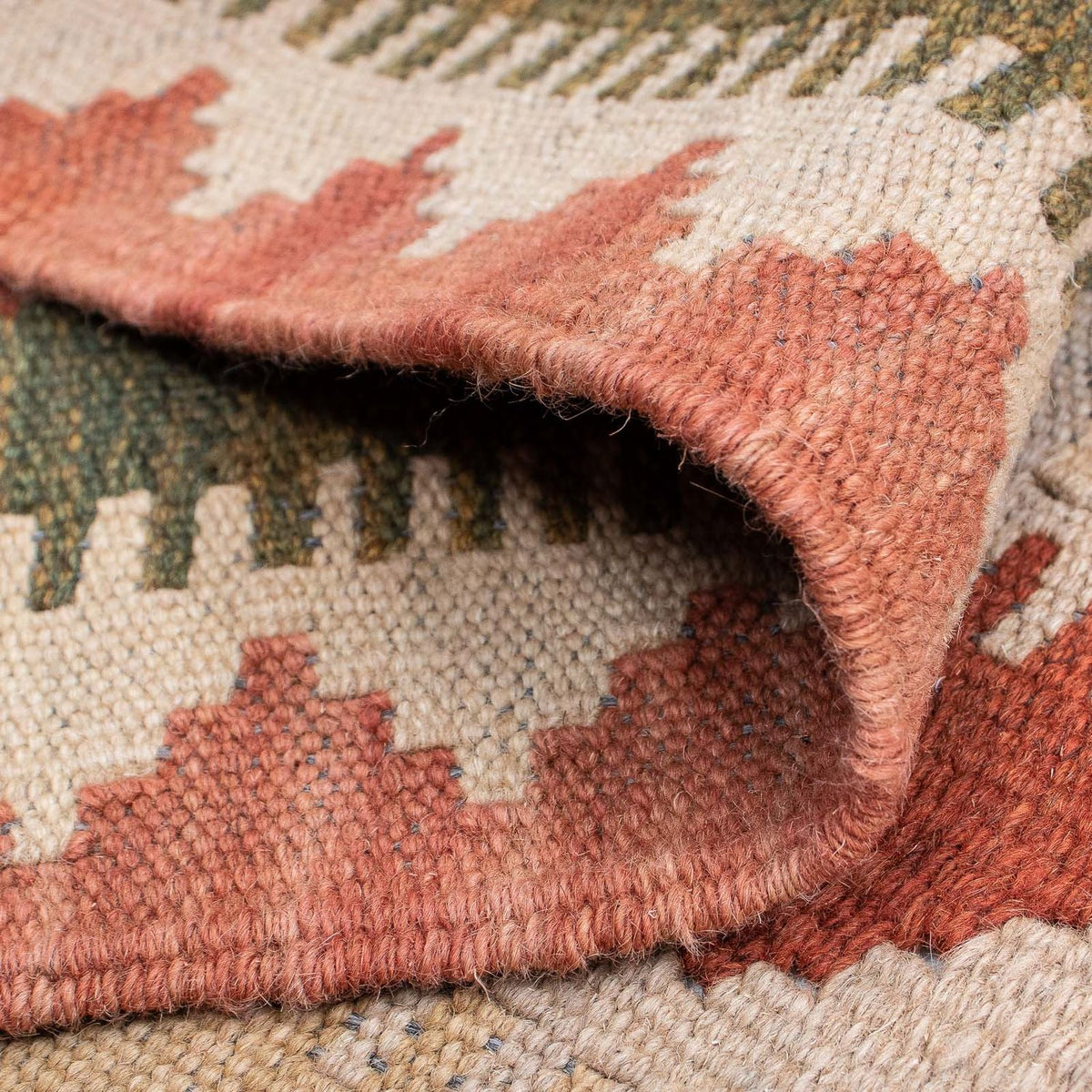 Loper Kelim tapijt - Splash - 306 x 82 cm - licht rood