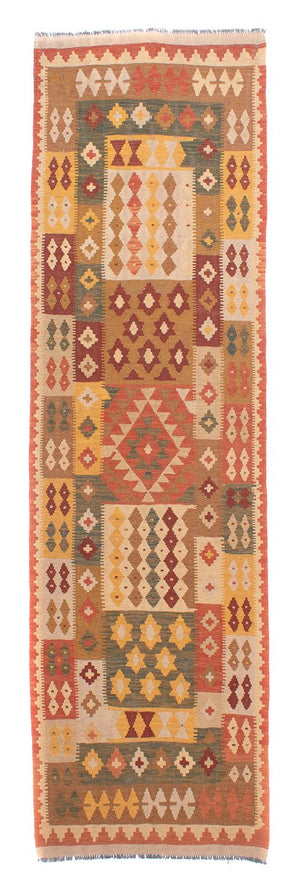 Loper Kelim tapijt - Splash - 320 x 88 cm - veelkleurig